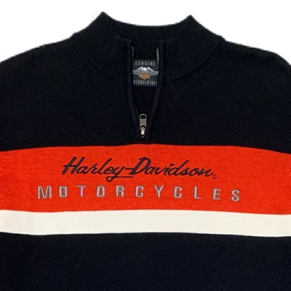 NWOT Harley Throw Back Retro Colorblock 1/4 Zip mackneck Wool Blend Pull… - Picture 3 of 9